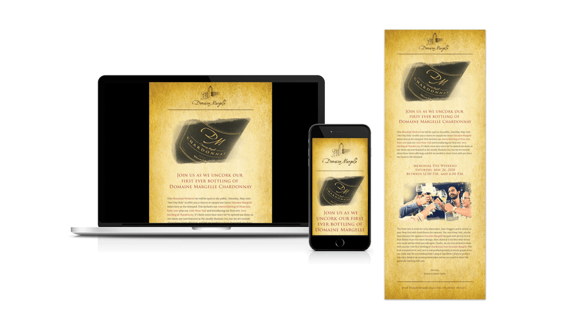 Domaine Margelle email marketing design. Designed by Nick Bradshaw at Bradshaw Design.