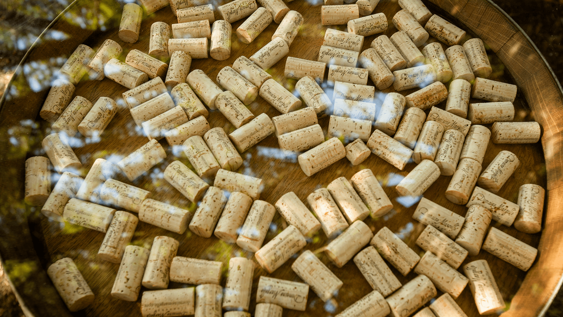 Domaine Margelle wine bottle corks design. Designed by Nick Bradshaw at Bradshaw Design.