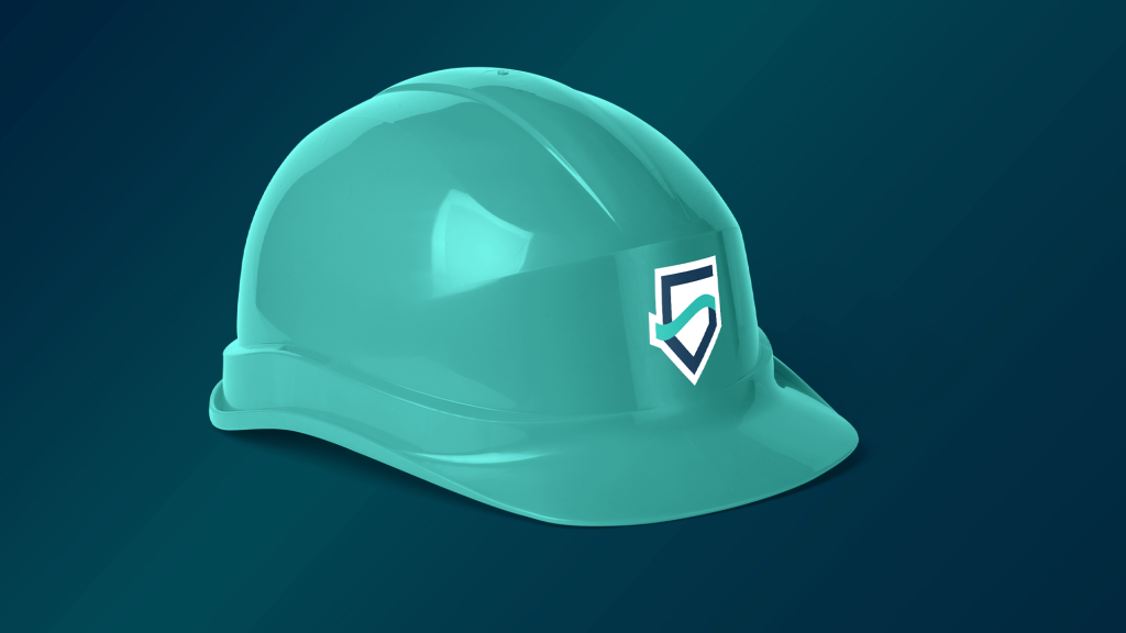 Green Valley Water logomark on Hardhat. Designed by Bradshaw Design.